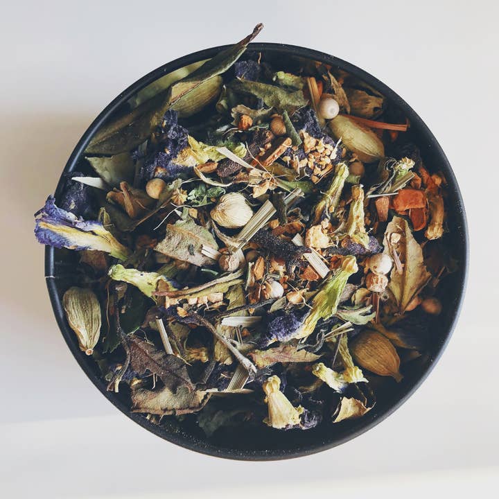 Afro Blue Health Detox Tea with Chai Spices for wholesale by Adjourn Teahouse