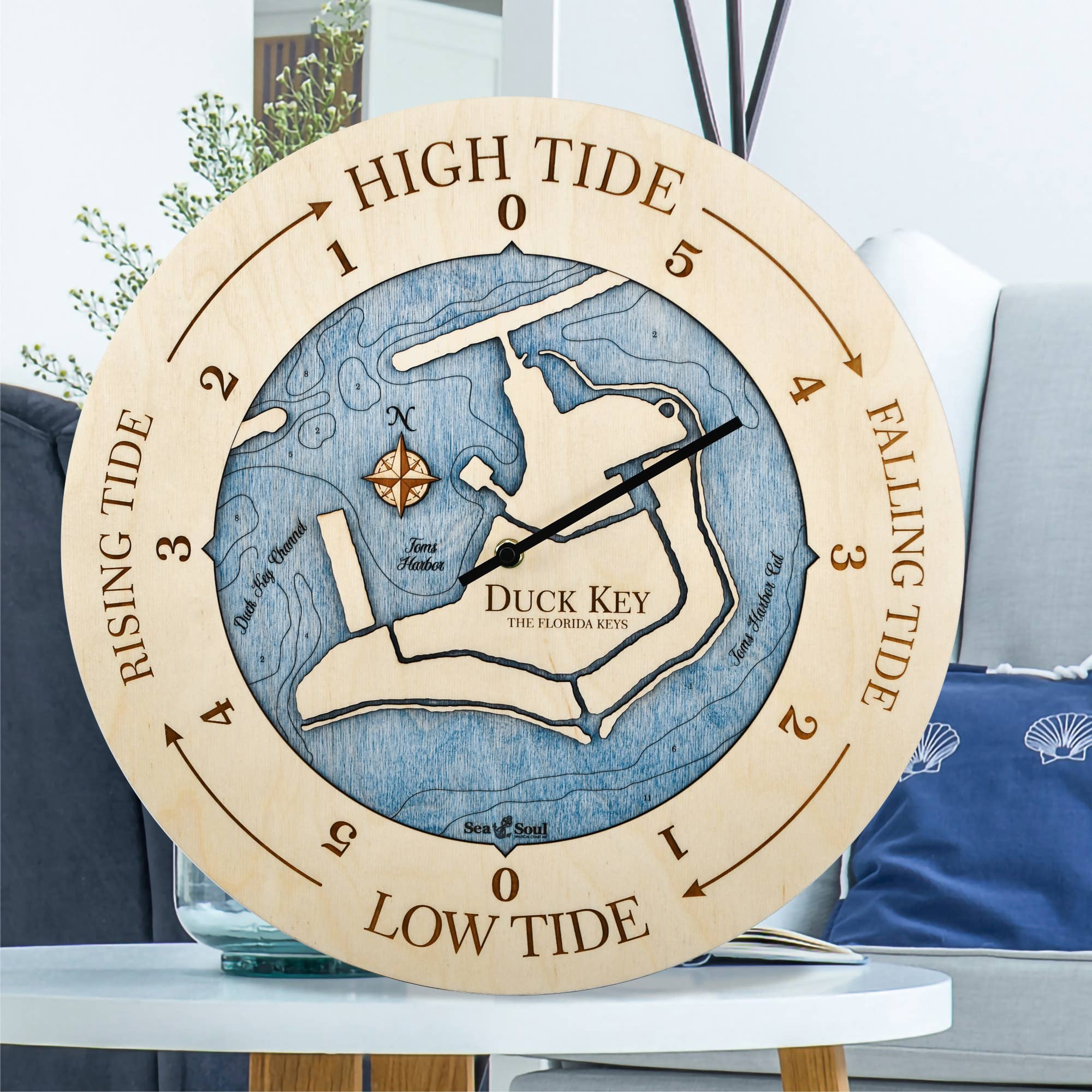 Sea & Soul Nautical Chart Art - Wholesale Wall Clock - Florida East Coast Nautical Chart Tide Clock-Many Locations22