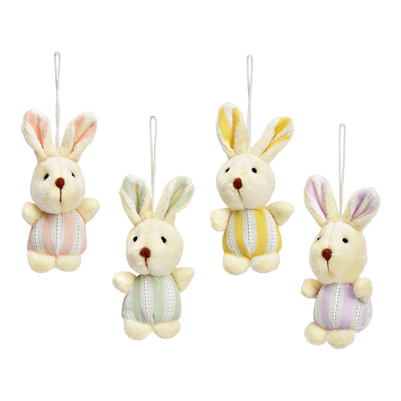 Wurm - Wholesale Decorative Figurine - Hanging rabbit made of polyester, set of 4, white (W/H/D) 5x10x4cm0