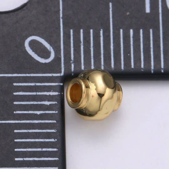 Aim Eternal - Wholesale Beads - 5mm Tiny Bead Spacer Gold Beads Industrial Bead cylinder Lantern Beads for Bracelet Necklace Supply Small Hole Beads 2mm hole1