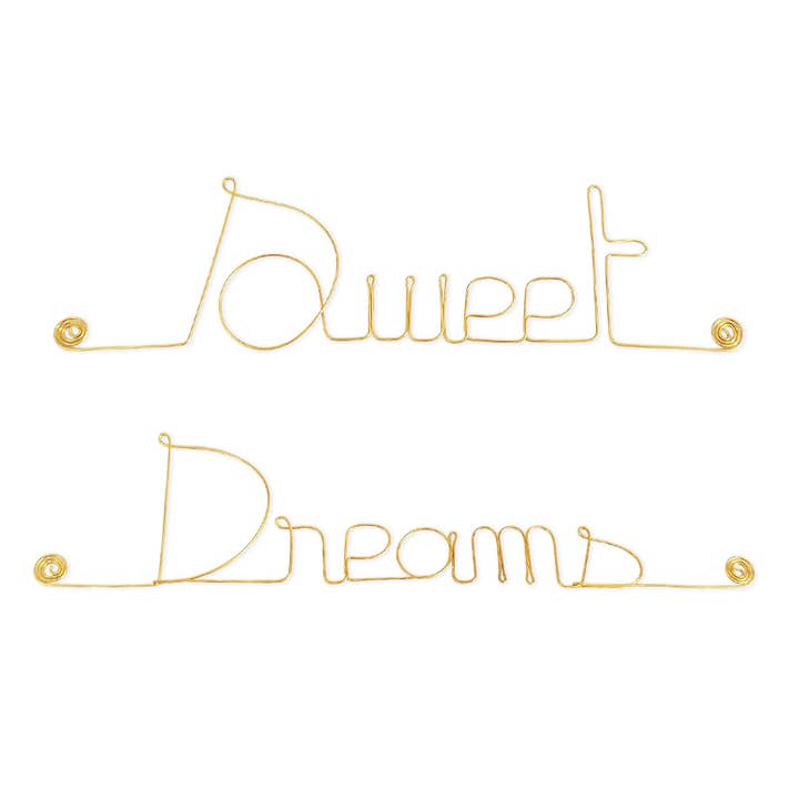 Golden Brass Word: “Sweet Dreams” - Wall Decoration for wholesale by Bijoux de Mur