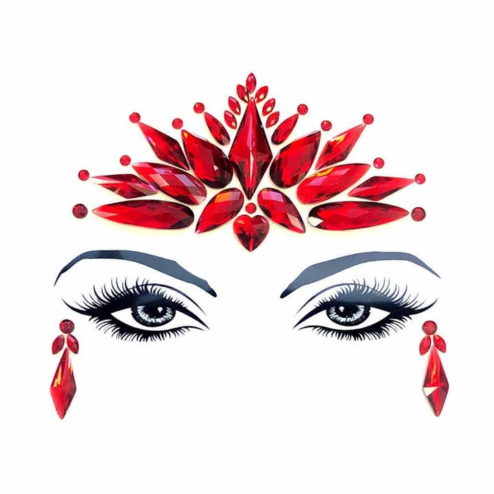 Demonica Red Crystal Face Jewels for wholesale by Neva Nude