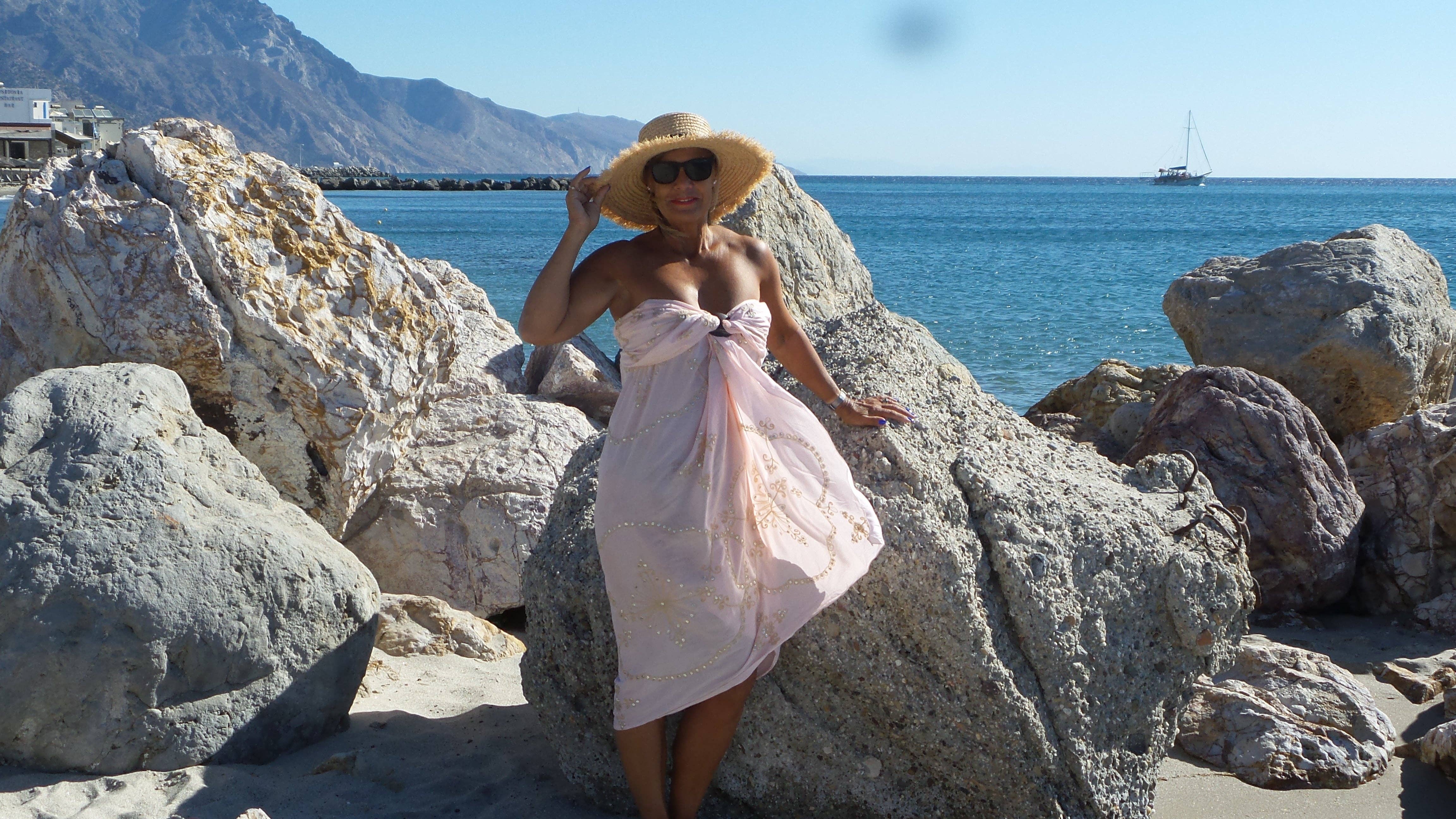 Ollie Burwell – wholesale Swim cover-up – Women’s – Sequin Sarong - Pale pink hand embroidered and  stitched  Sequin Sarong3