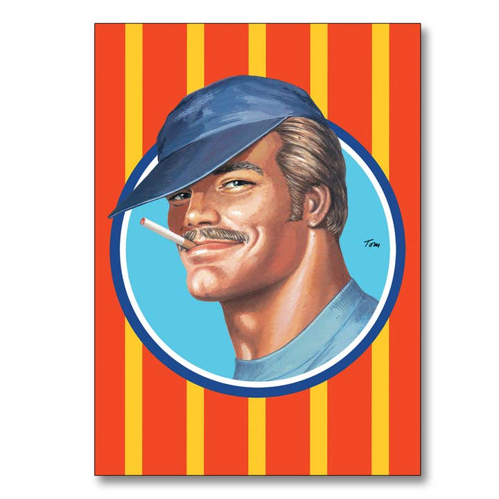Tom of Finland Smokin Postkarte (Schwul, Queer, LGBTQ) für den Großhandel von Peachy Kings / Kweer Cards
