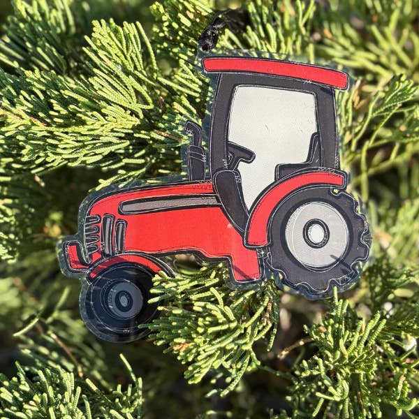 Casey Andrews Art - Wholesale Ornament - Red Tractor Acrylic Ornament
