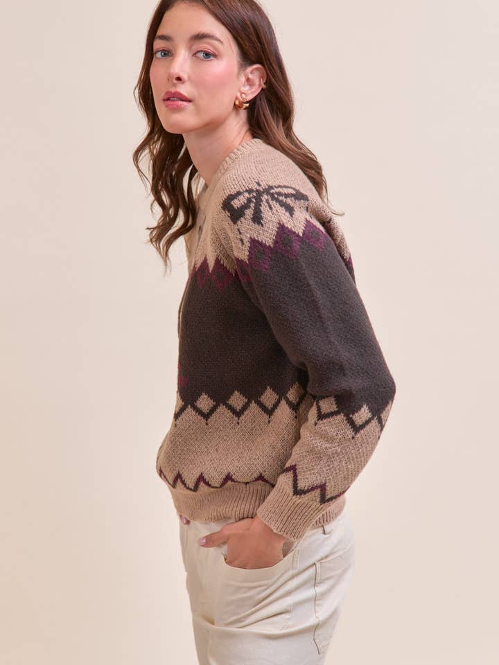 &MERCI - Wholesale Knit Sweater - Women's - DOG MOTIF SWEATER PULLOVER MSW1122226