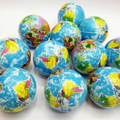 Pack of 24 Mini Earth Foam Stress Balls with Display Box for wholesale by PowerTRC 3D Print Factory