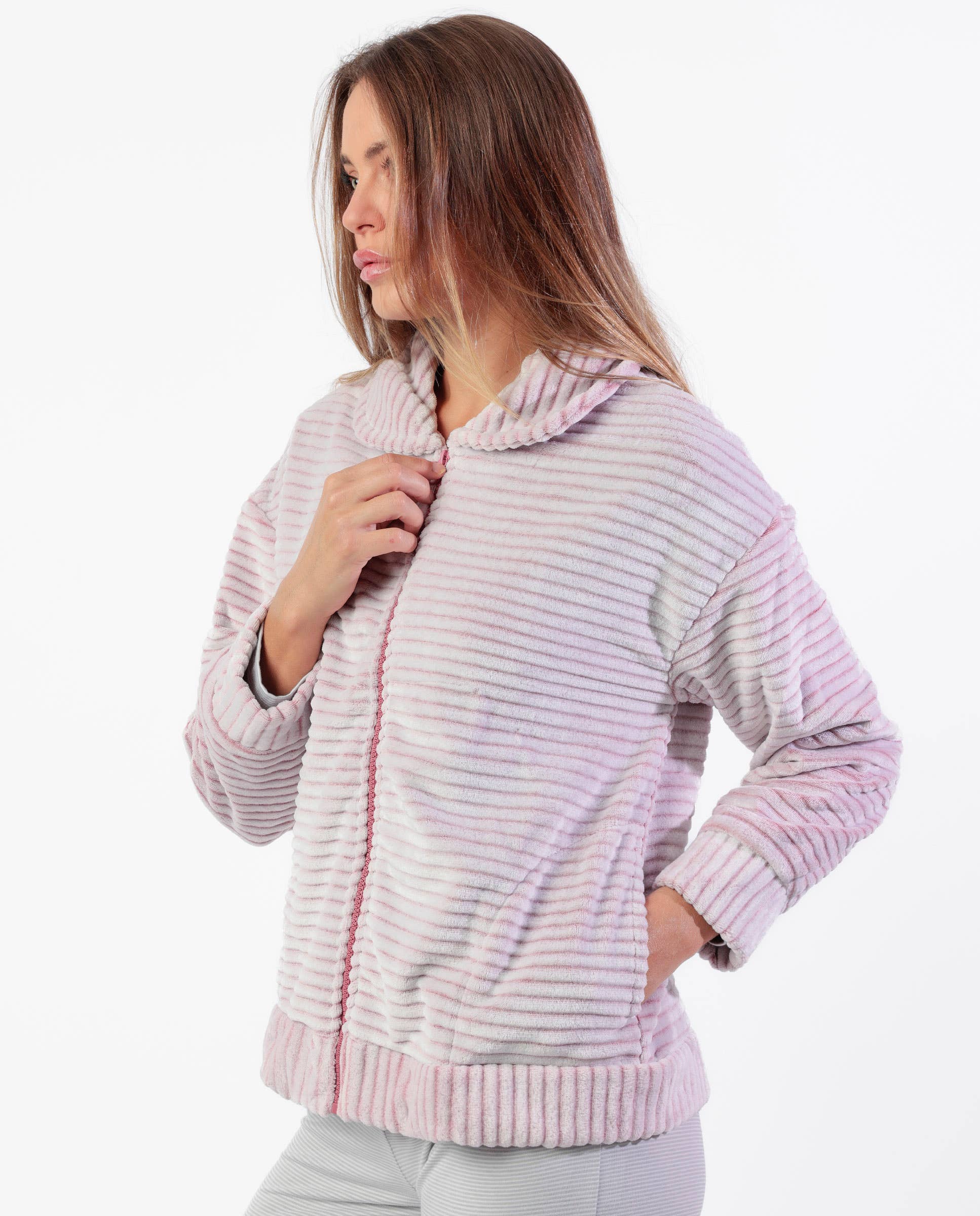 ADMAS – wholesale Morgonrock - Dam – Magic Time morgonrock med dragkedja för kvinnor5