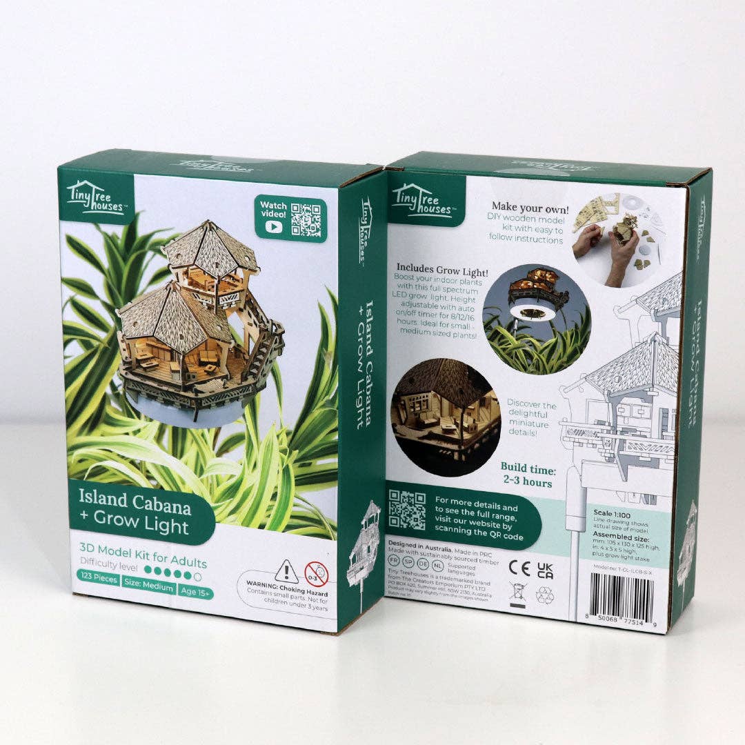 Tiny Treehouses - Wholesale DIY Craft Kit - Island Cabana + Grow Light0