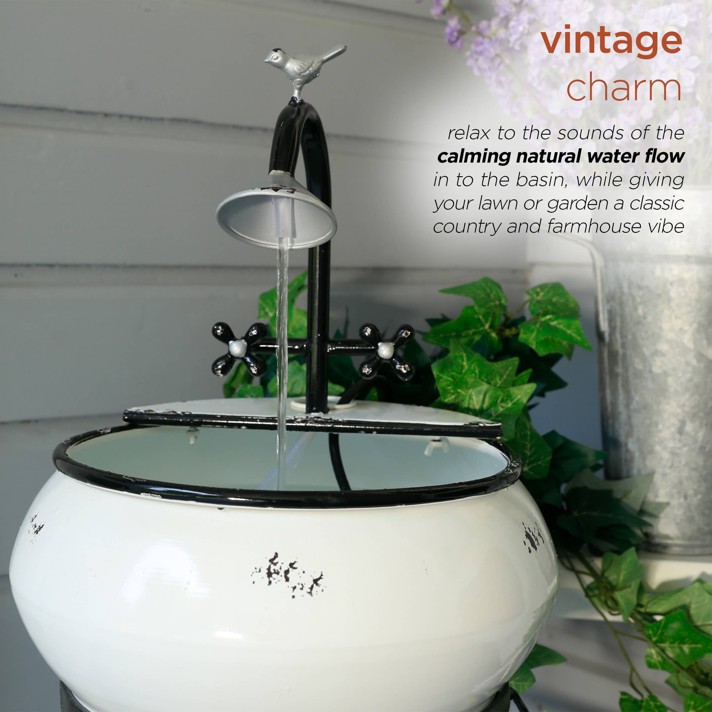 Alpine Corporation - Wholesale Outdoor Ornament/Decor - Alpine Corporation Outdoor Vintage Sink Fountain and Stand2