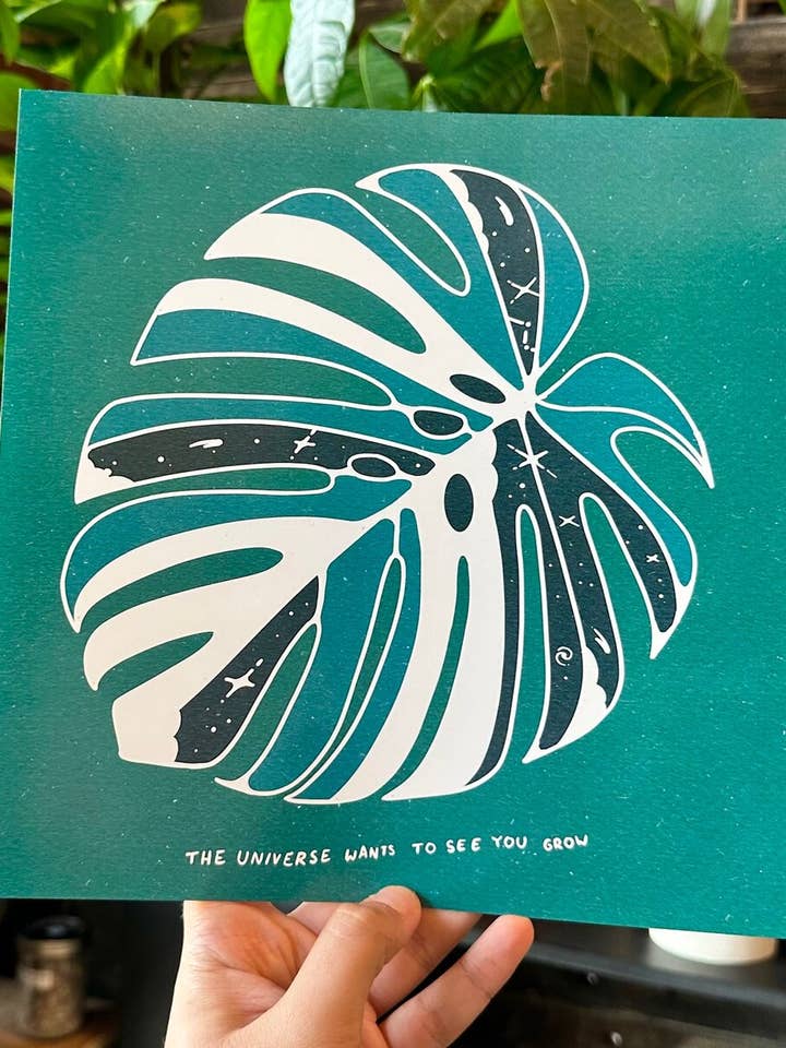 Monstera kunstdruk | 10x10 in voor wholesale door YAMZ: World of Color