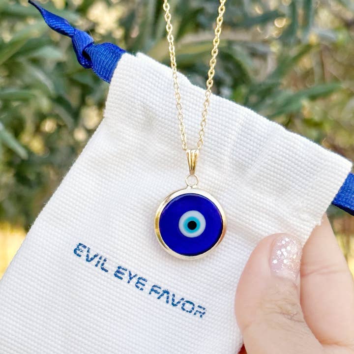 Blue Evil Eye Murano Glass Necklace, Christmas Gift Idea for wholesale by Evileyefavor