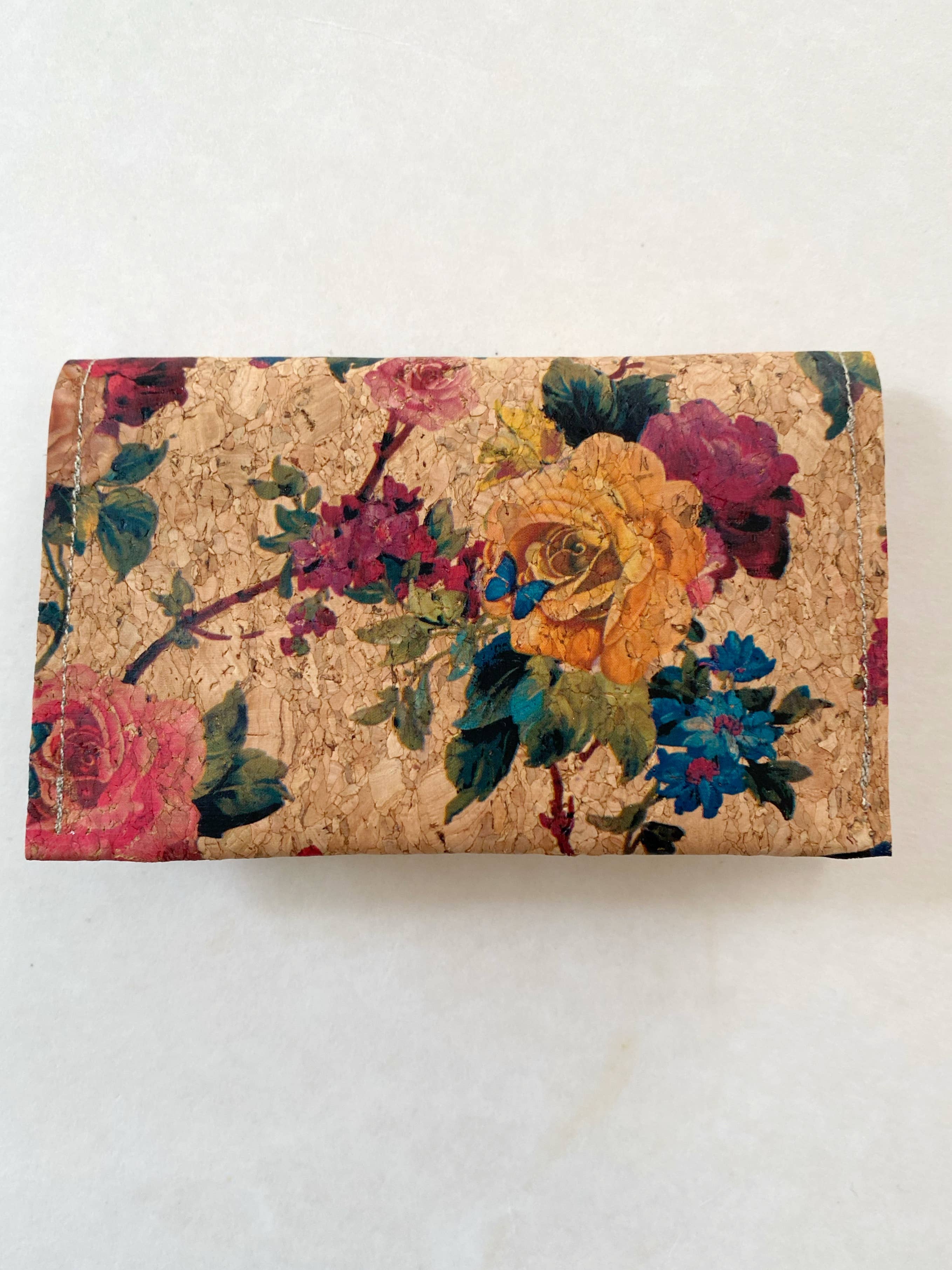 Alma Boheme Handmade - Vente Portefeuille – femme - Portefeuille pliant en liège avec motifs nature - Porte-cartes22
