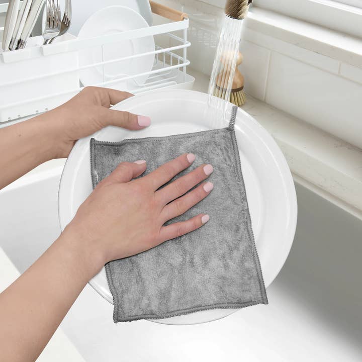 Set of 6 Bambou Kitchen Cloths Solid - Gray for wholesale on Faire