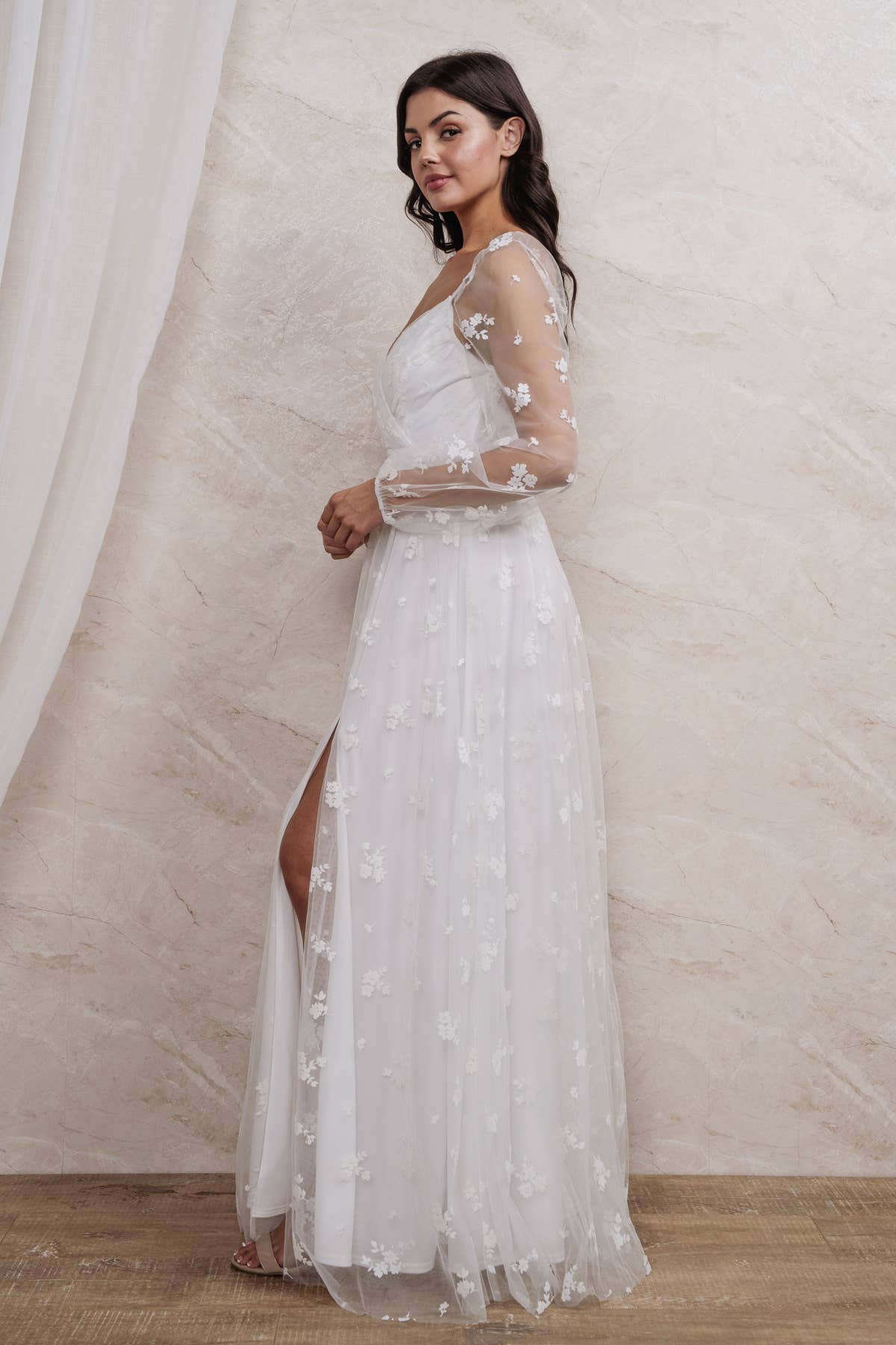 Rosemore Couture - Wholesale Gown - Women's - BURN OUT FLORAL SURPLICE MAXI DRESS9