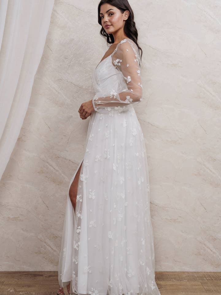 Rosemore Couture - Wholesale Gown - Women's - BURN OUT FLORAL SURPLICE MAXI DRESS9