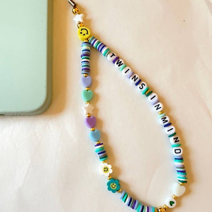 mobile phone necklace with colorful pearls for wholesale by PetitAtelier0711