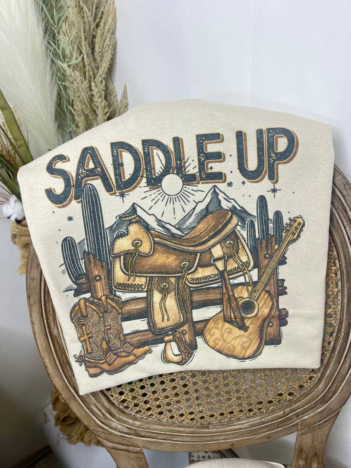 Tan Saddle Up (Gildan Sublimation T-Shirt) for wholesale on Faire0
