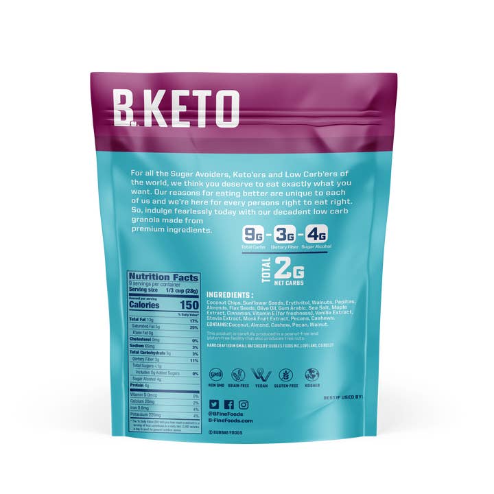 Awakened Foods - Vente Granolas - B. Granola Cétogène Croquant à la Cannelle et à l'Érable Fin1