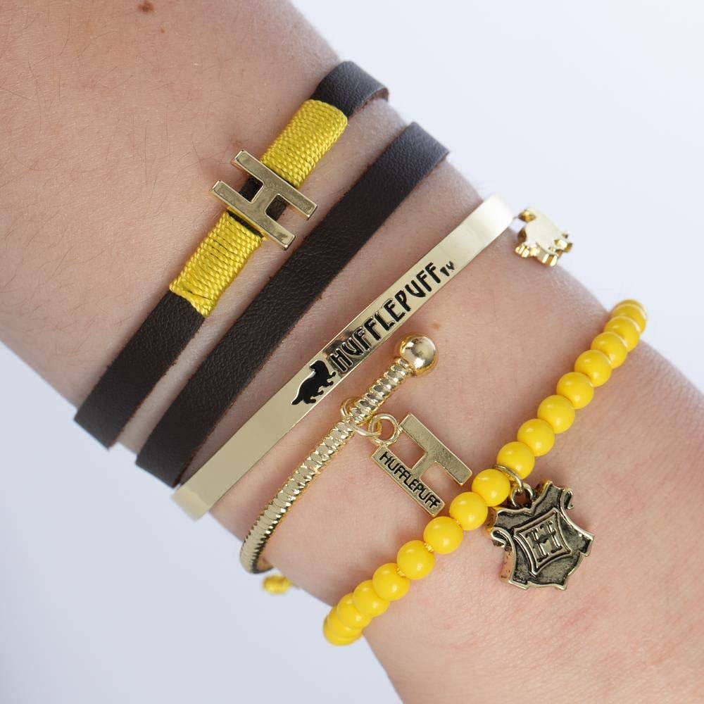 Bioworld Merchandising - Wholesale Jewelry Set - Harry Potter Hufflepuff Friendship Bracelet Gift Set - 4 Pack1
