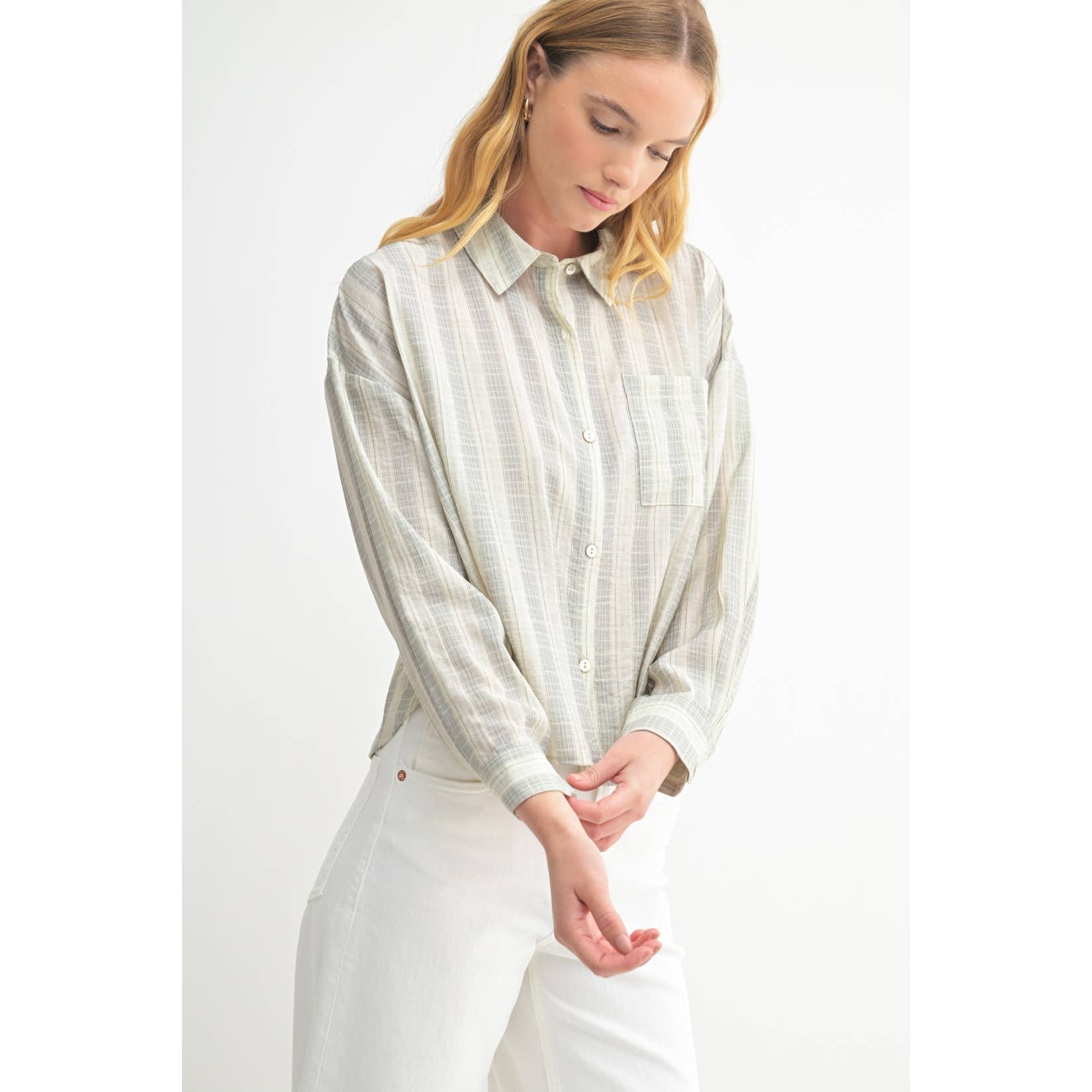 GREY MULTI STRIPE SHIRTS for wholesale on Faire8