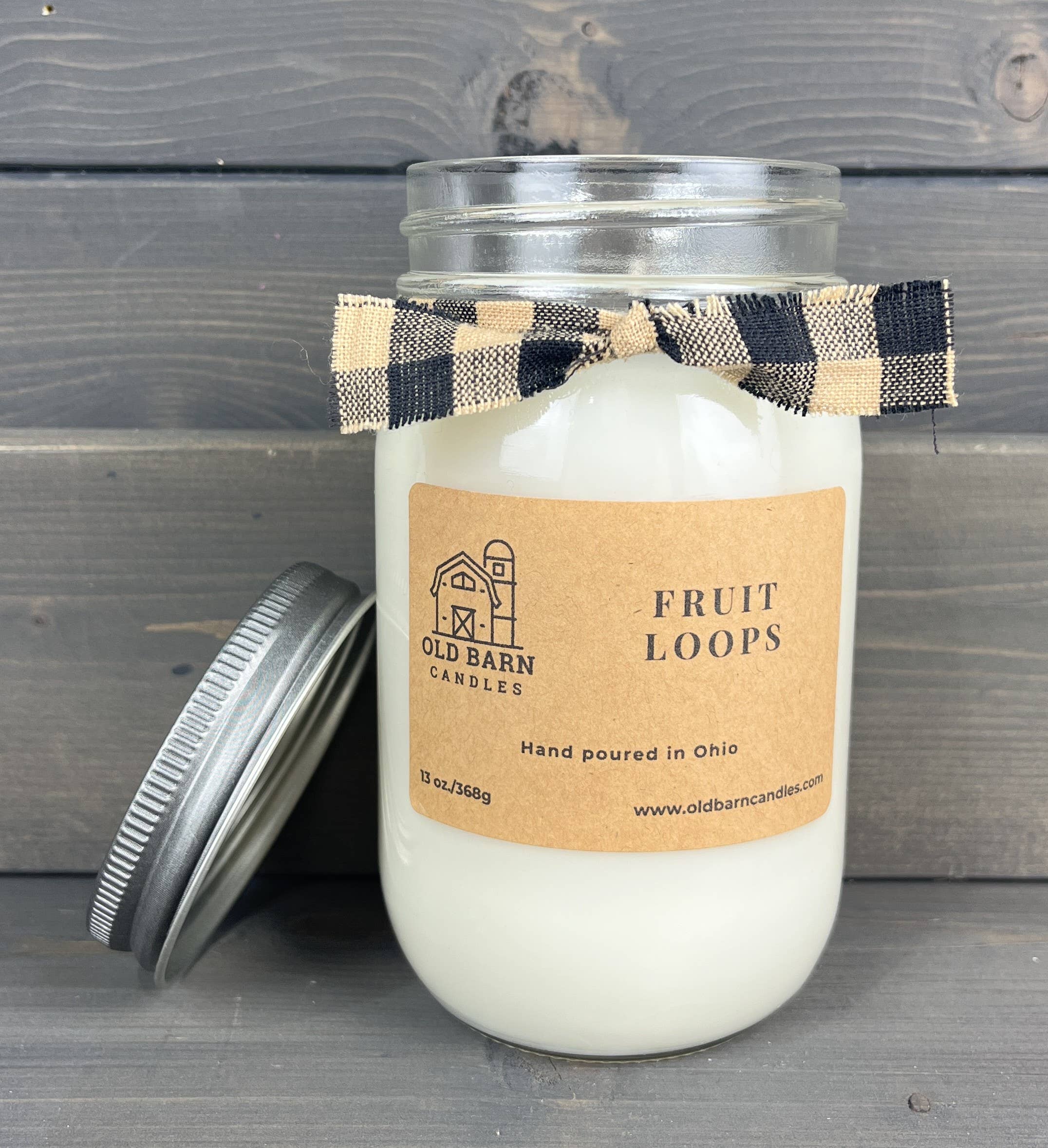 Old Barn Candles – wholesale Jar/filled candle – Fruit Loops 16oz Premium Scented Mason Jar Container Candle1