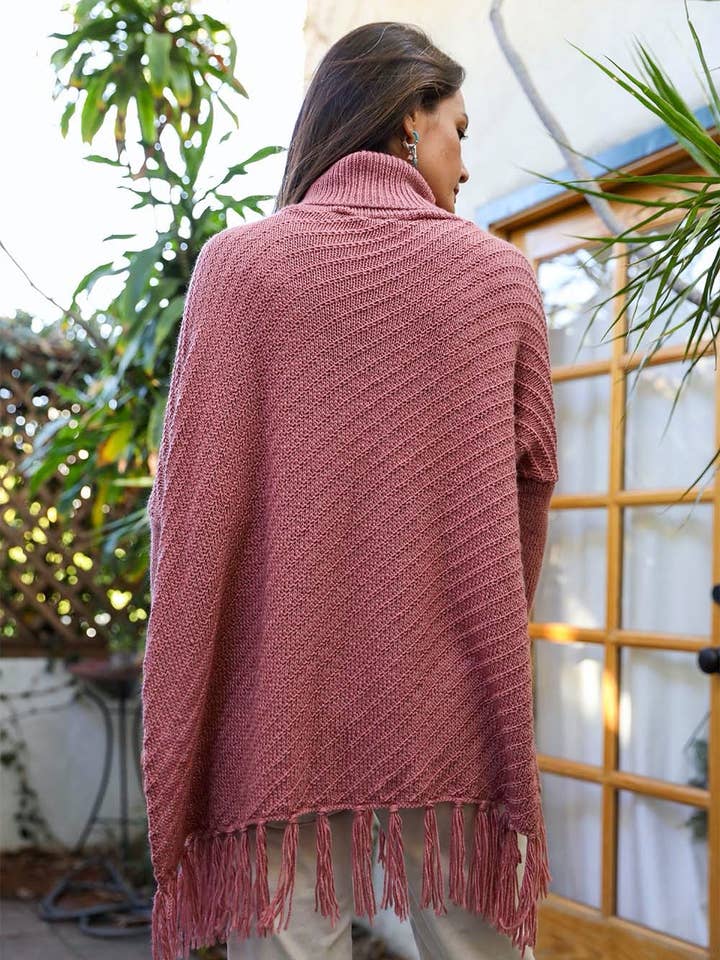 Leto Accessories – Großhandel Poncho – Damen – Kuscheliger Poncho-Pullover mit Rollkragen — Perfekt für Herbst und Winter 🍂5