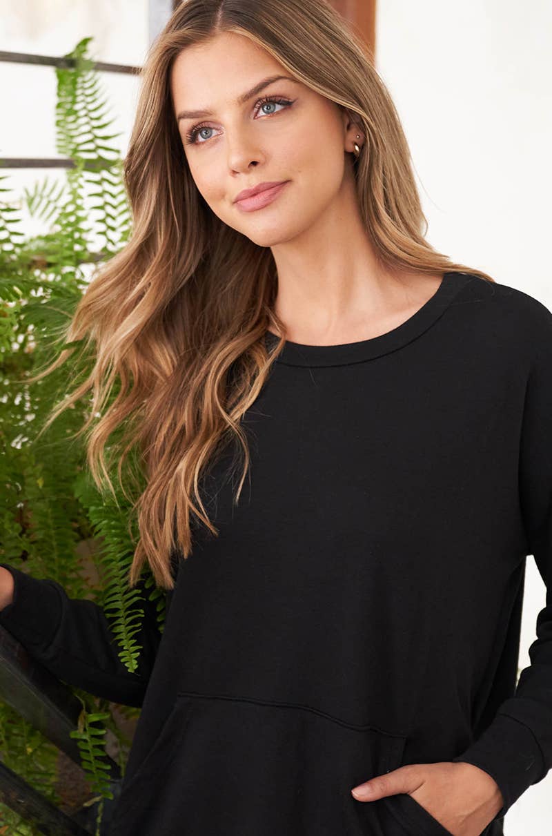 You & Me – wholesale Sweatshirt - Dam – PPT2063-LÅNGÄRMAD FRANSK FROTTÉ TOPP MED KÄNGURUFICKA16