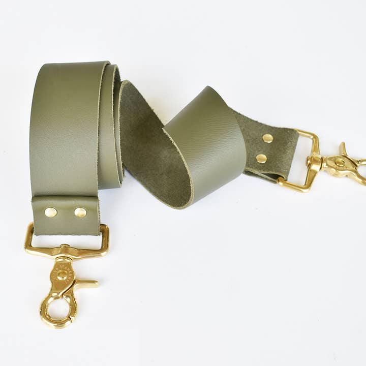 Correa de Cuero para Bolsa - Ejército para venta al por mayor de Celina Mancurti, LLC