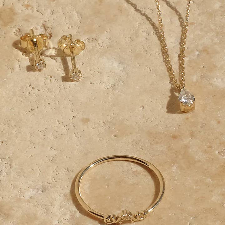 S-kin Studio Jewelry - Wholesale Band/stacked ring - Alice Solid Gold Wishbone Stacking Ring3