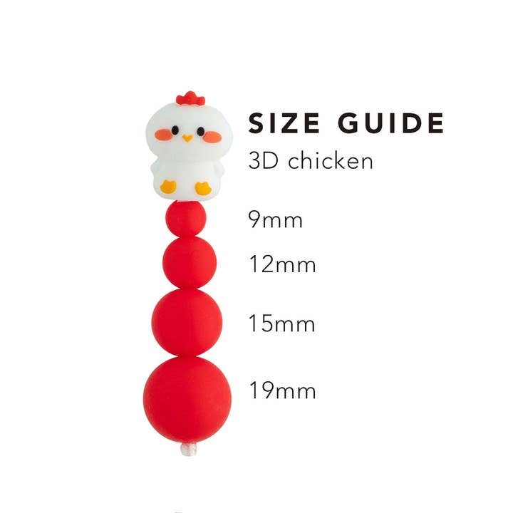 Cara & Co Silicone Craft Supply - Wholesale Craft Supplies - 3D Chicken Silicone Focal Beads