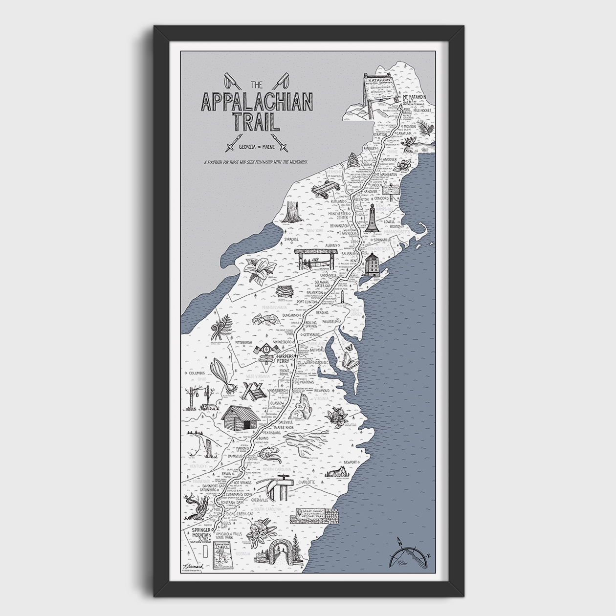 Sherpa Ant - Wholesale Map - Appalachian Trail Color Your Hike Trail Map1
