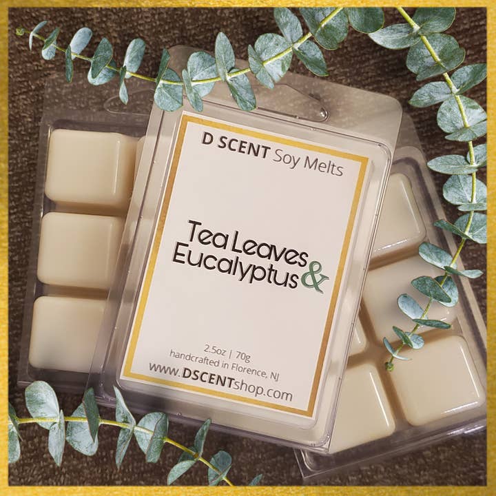 Tea Leaves & Eucalyptus Soy Wax Melts for wholesale by D SCENT