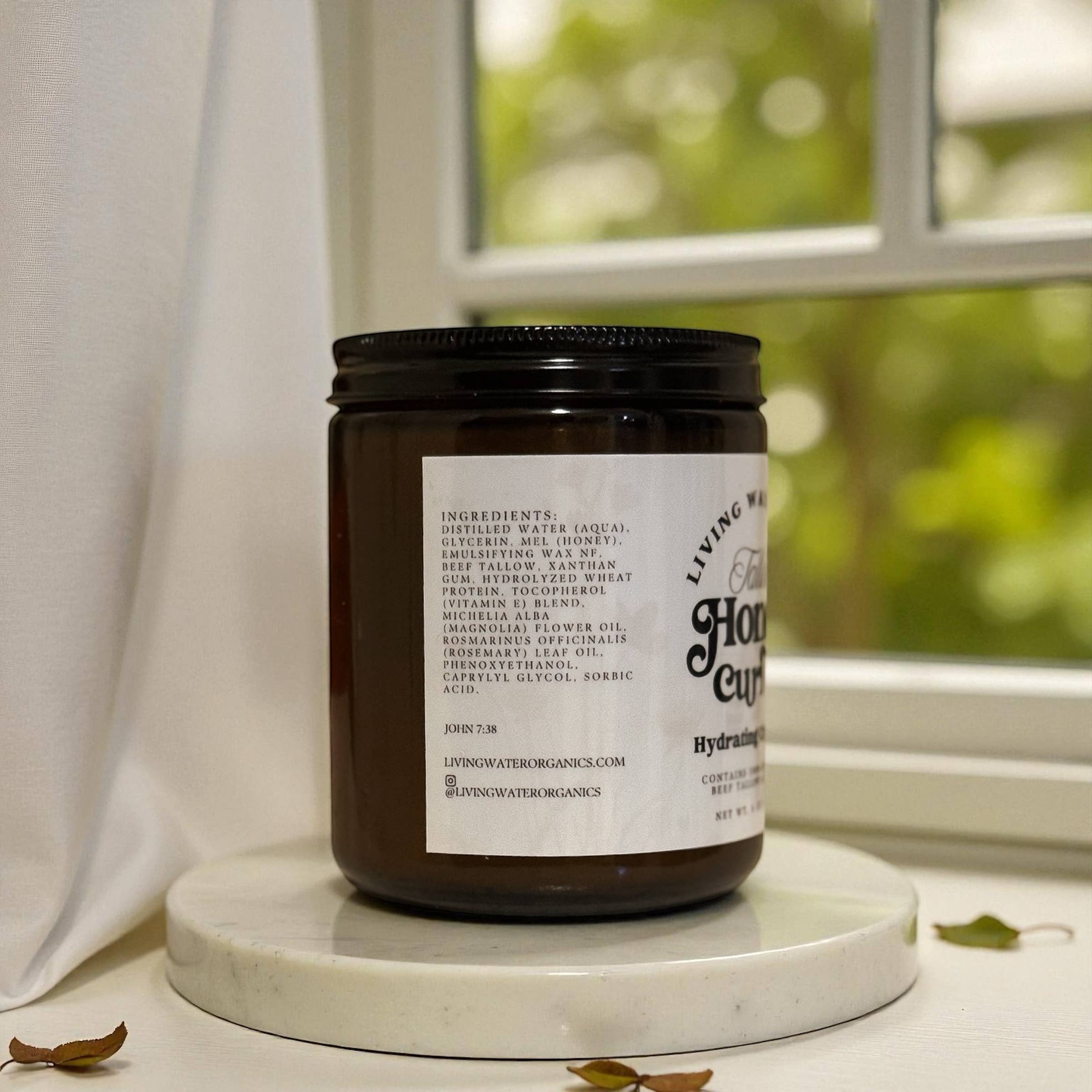 Living Water Organics - Wholesale Hair Styling Gel/Mousse - Tallow Honey Curl Gel, 100% Grass Fed Tallow, Organic Honey2