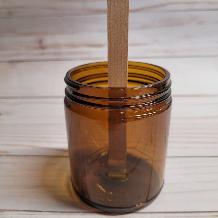 Stephanie Henry Candle Company - Wholesale Jar/Filled Candle - 9oz AMBER jar candle, wood wick, multiple scent options1