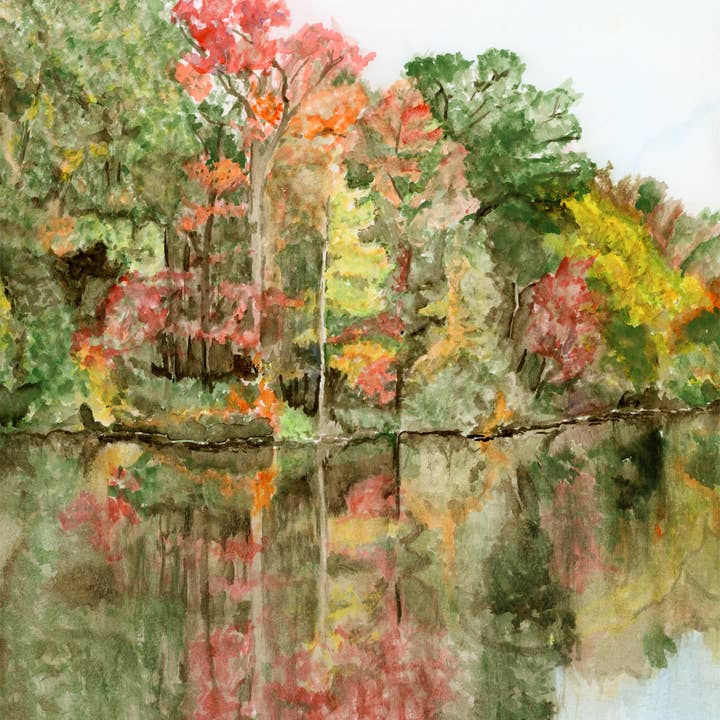 'October' Fall Autumn Landscape Art Print + Wall Decor for wholesale by Coleman Senecal Art