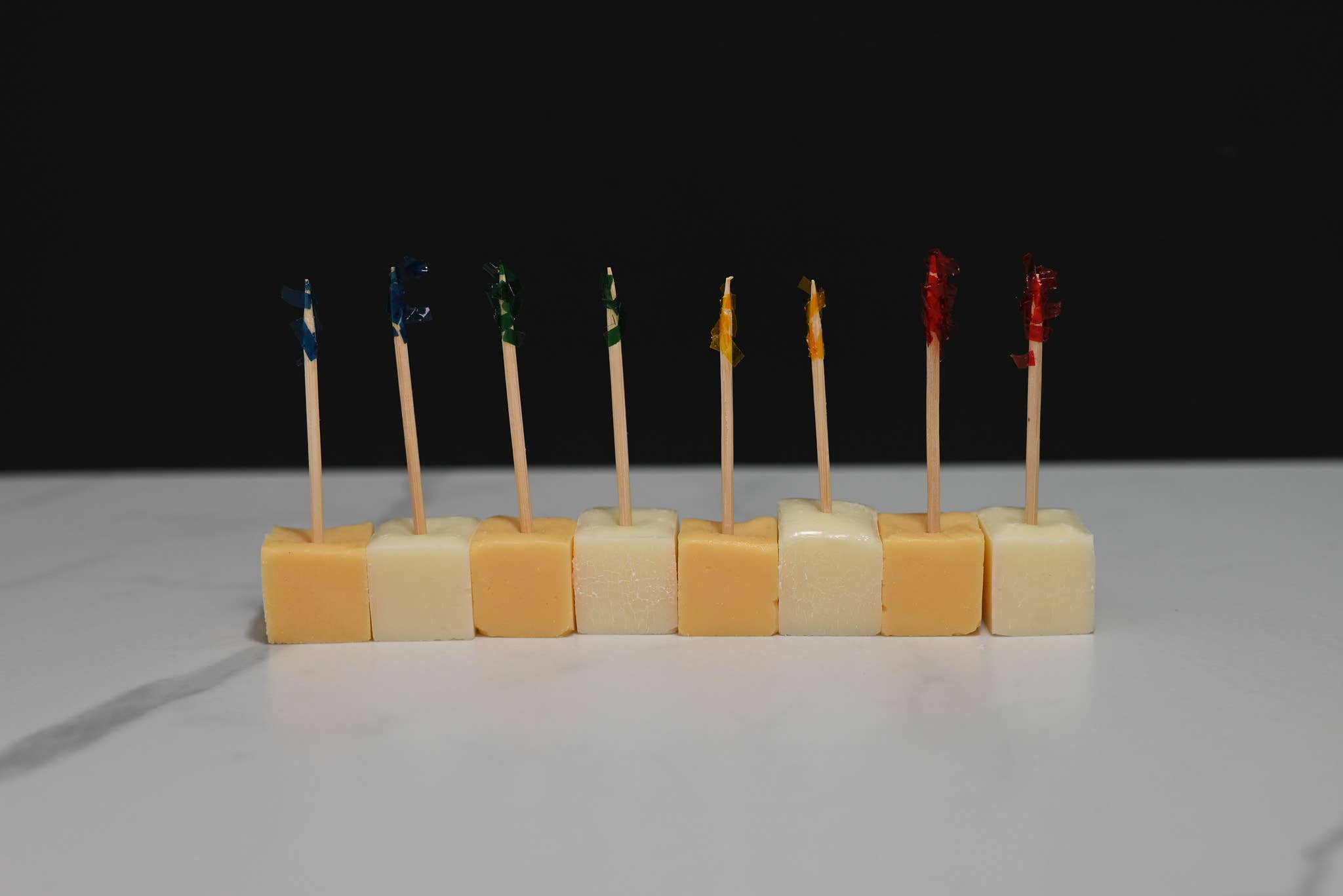 Just Dough It! Fake Foods - Wholesale Decorative Tabletop Object - Fake Mixed Cheddar Cheese Cubes2