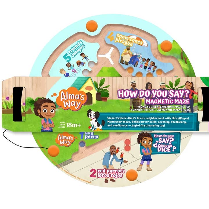 Alma’s Way™ “How Do You Say?” Bilingual Montessori Maze Toy for wholesale by Upbounders®