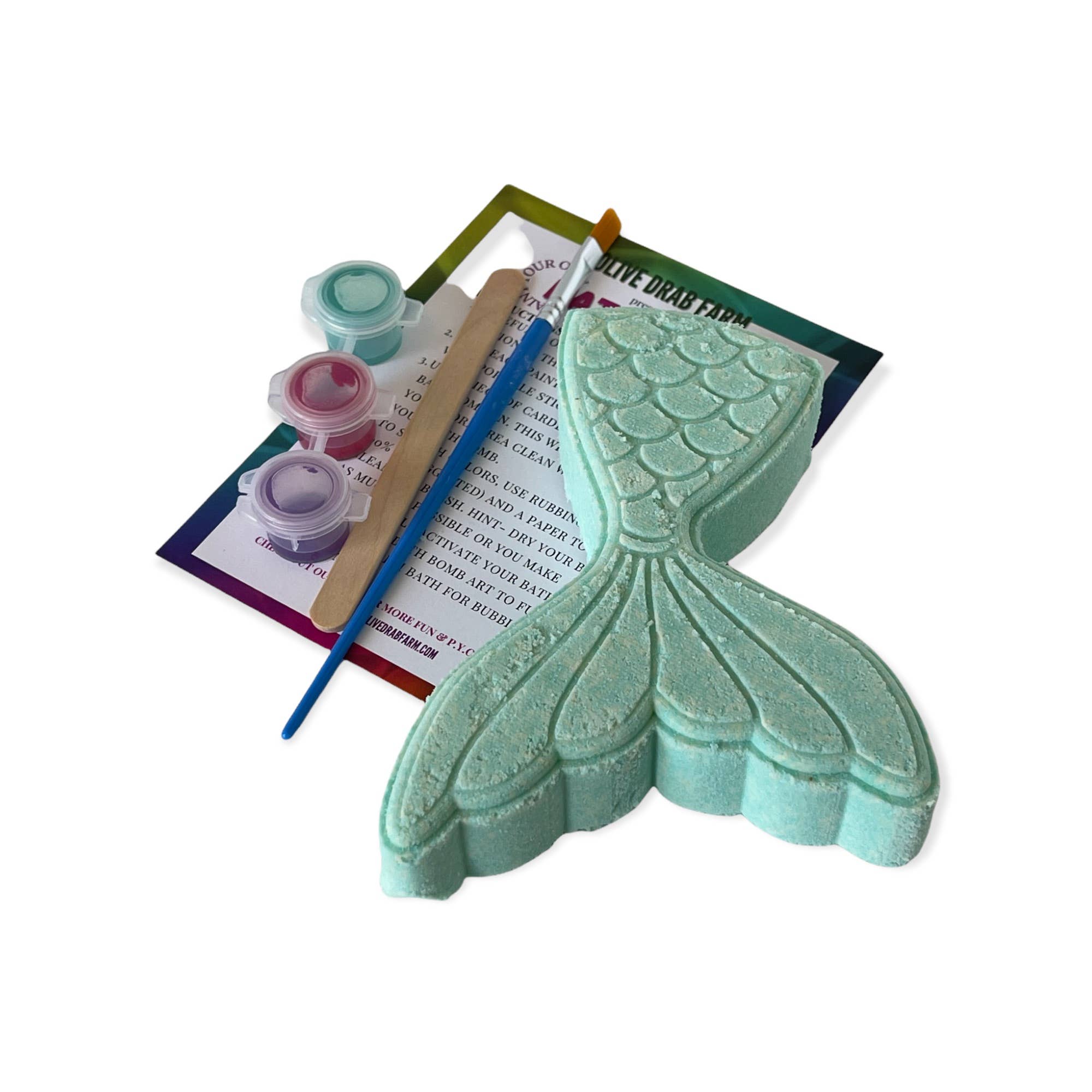 Olive Drab Farm - Wholesale Bath bomb/fizz - Mermaid - DIY - Paint Your Own - Goat Milk Bath Bomb Craft