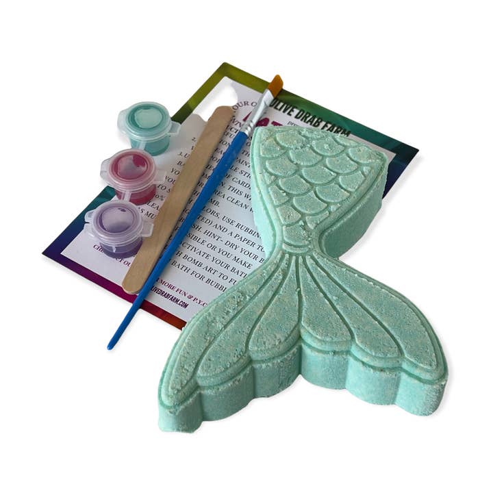 Olive Drab Farm - Wholesale Bath bomb/fizz - Mermaid - DIY - Paint Your Own - Goat Milk Bath Bomb Craft0