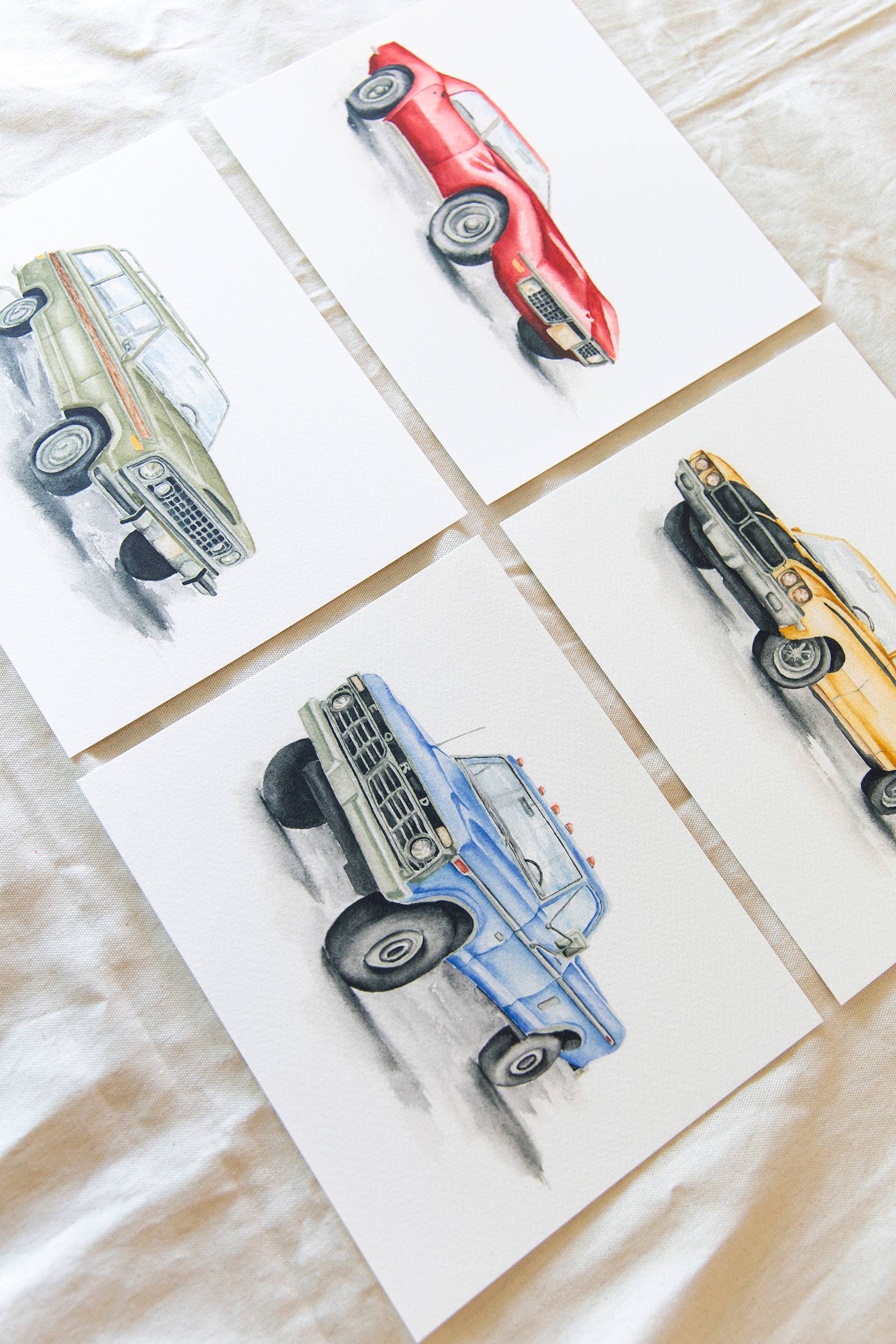 Sarah Jane Studio Art - Wholesale Art Print - Antique Cars Watercolor Prints5