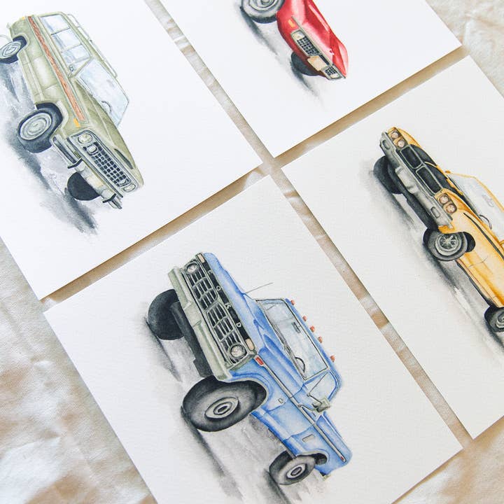 Sarah Jane Studio Art - Wholesale Art Print - Antique Cars Watercolor Prints5