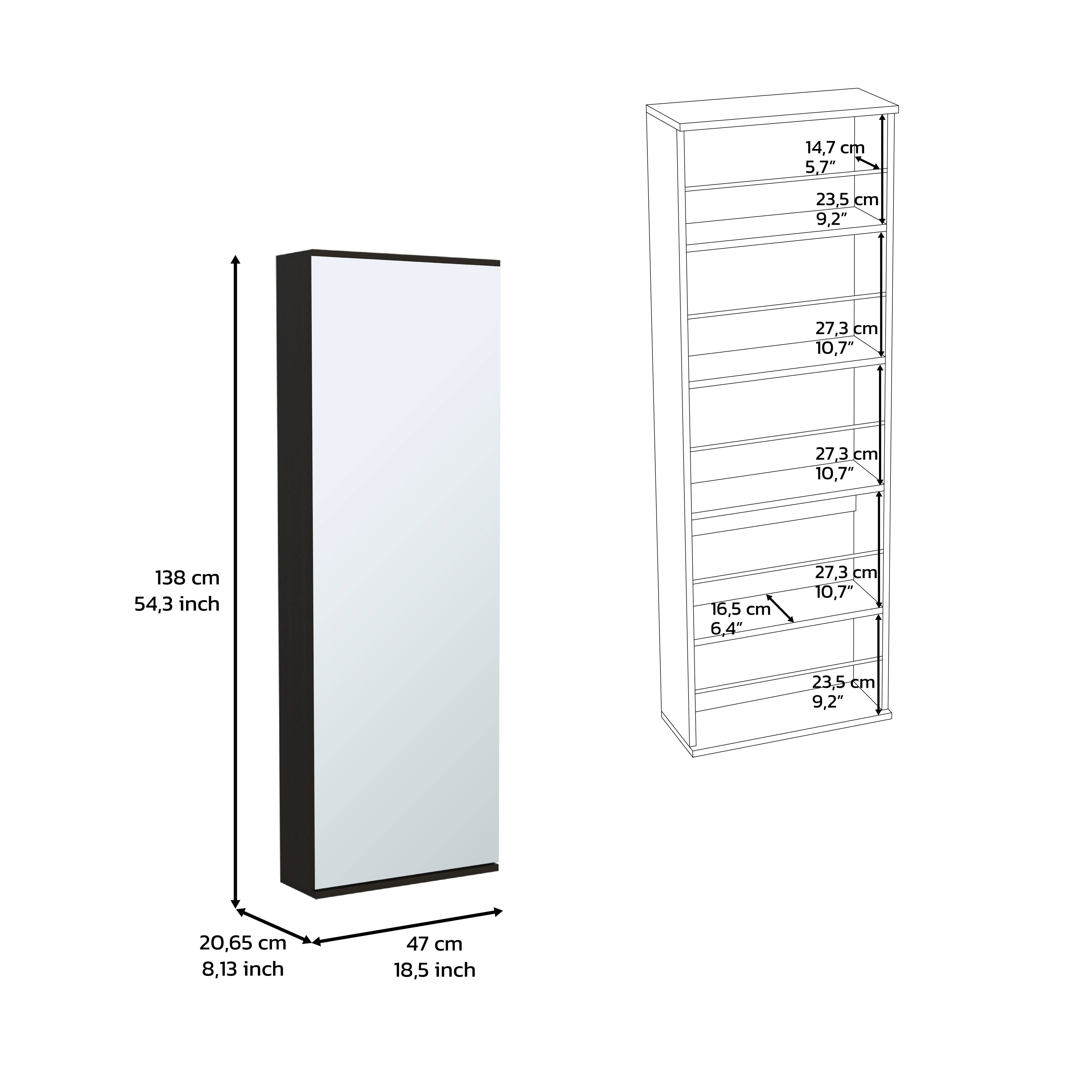 Wengue Leto Wall Mounted Shoe Rack with Mirror for wholesale on Faire2