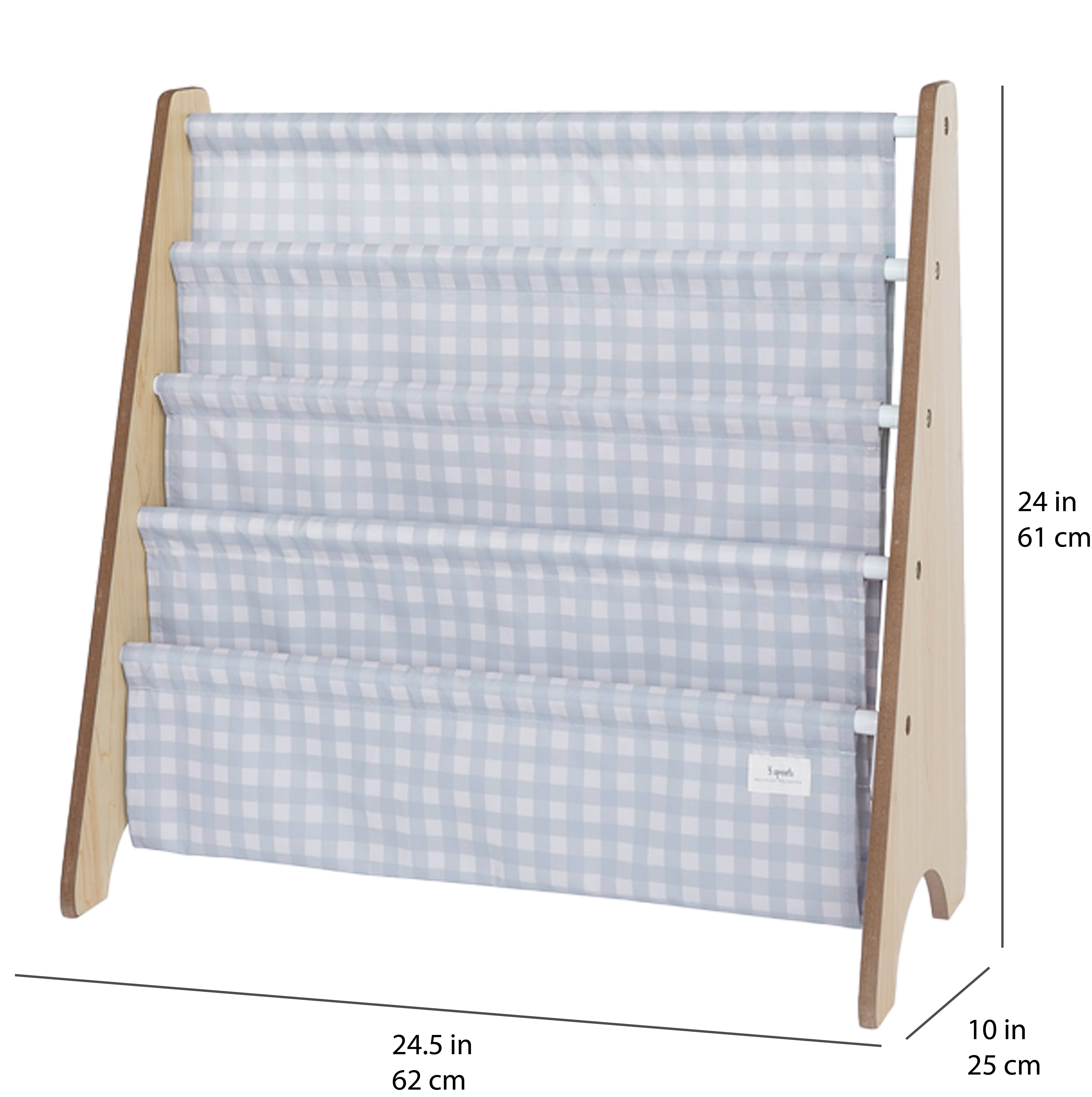 3 Sprouts - Wholesale Bookcase - Kids Bookcase/Bookshelf with Recycled Fabric - Gingham3