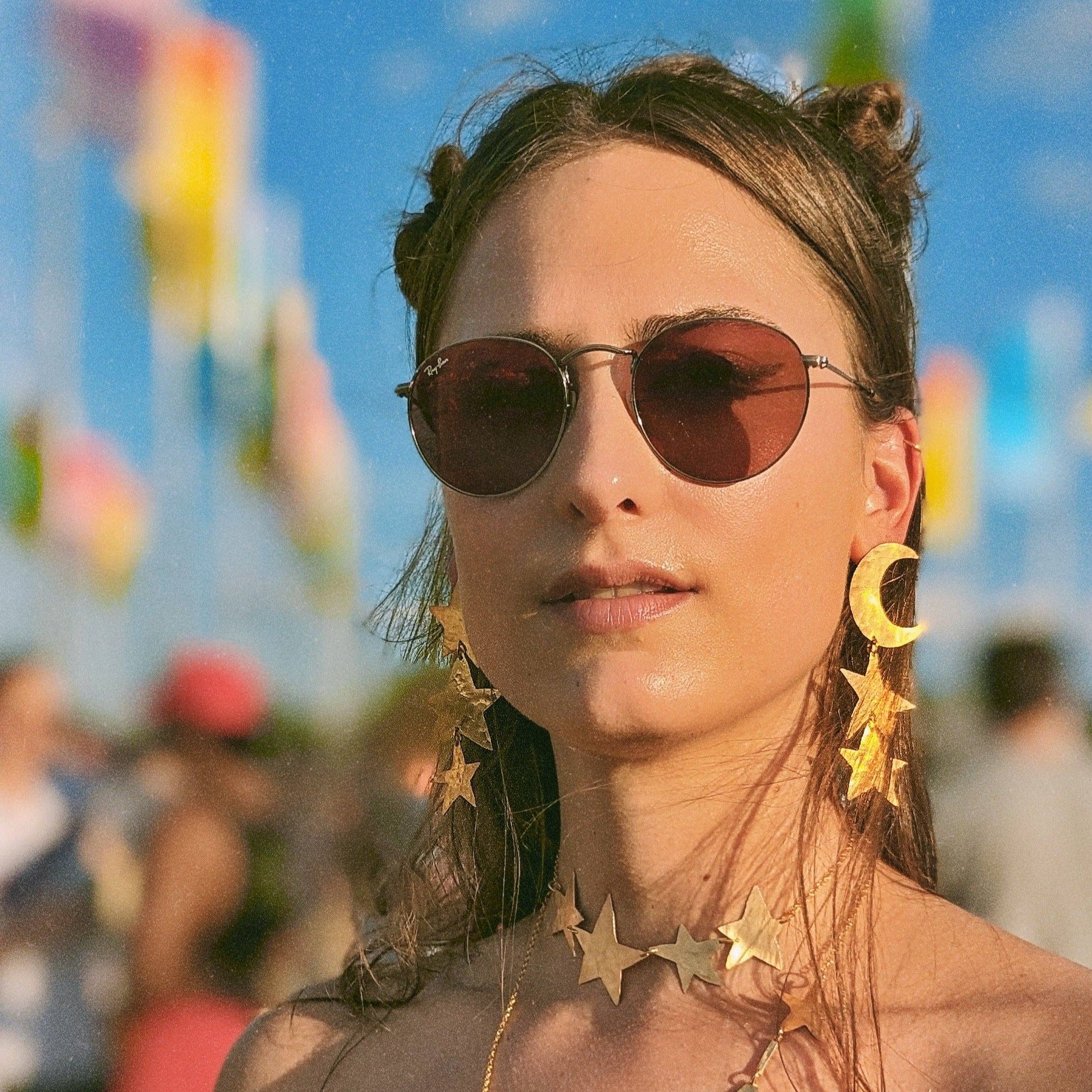 Laura Mar Jewelry - Wholesale Dangle Earrings - long moon & star dangle earrings - star drop earrings3