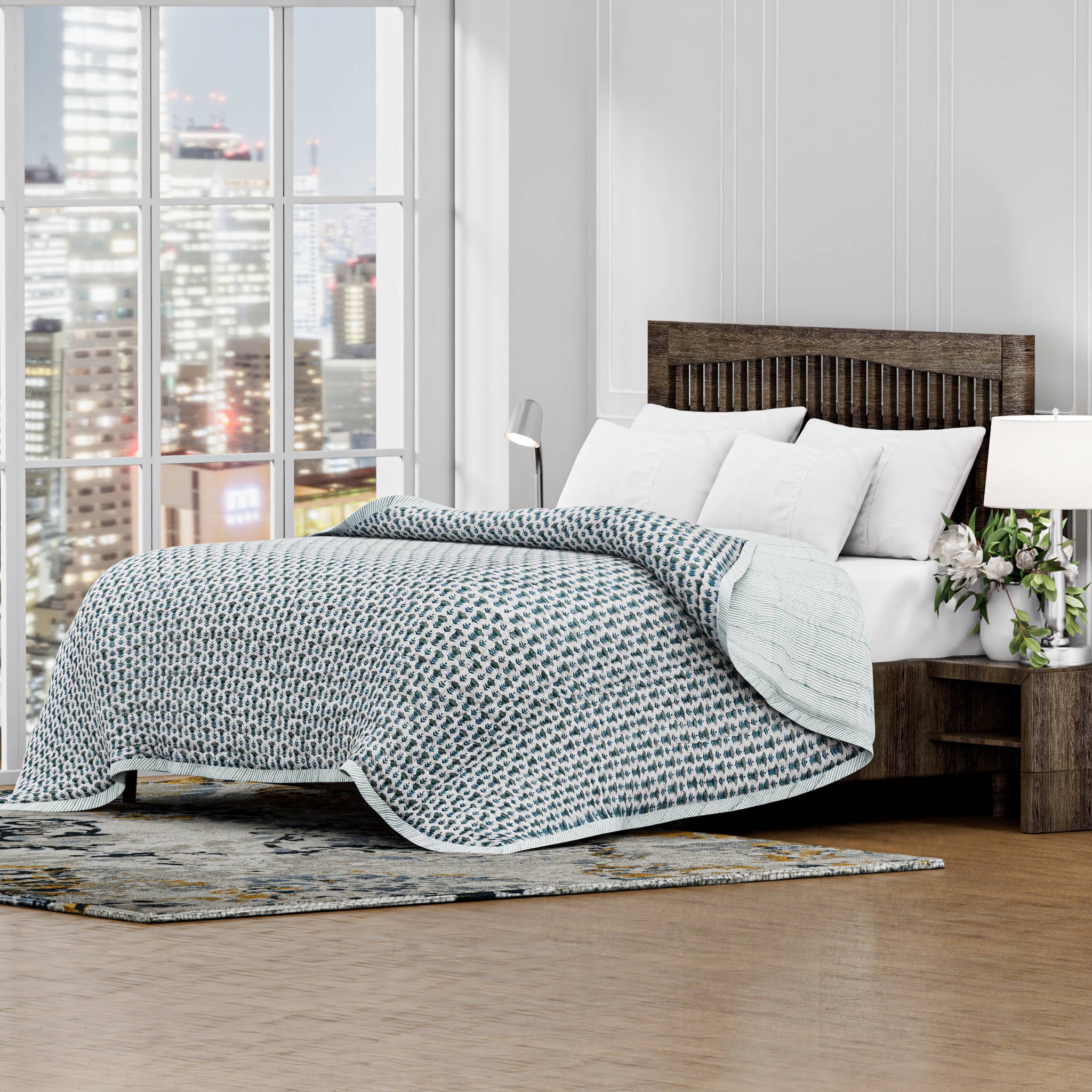 Fabricrush - Wholesale Quilt - Fabricursh  Pure Cotton Block Print Comforter Quilt 1