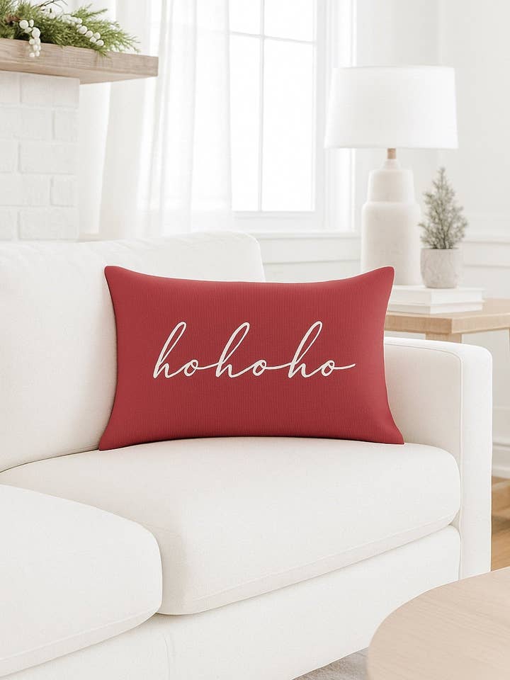 Hohoho Coussin en Lin Rouge pour la vente par Anaya Home