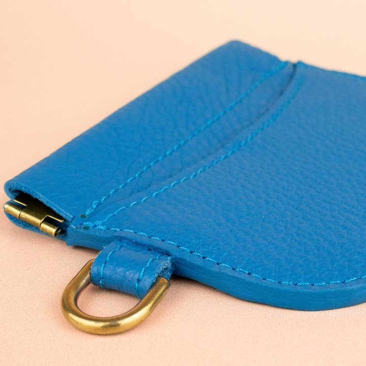 Cold Gold - Wholesale Card Holder - Women's - Slim Card Holder Case, Leather Wristlet in Matisse Blue5