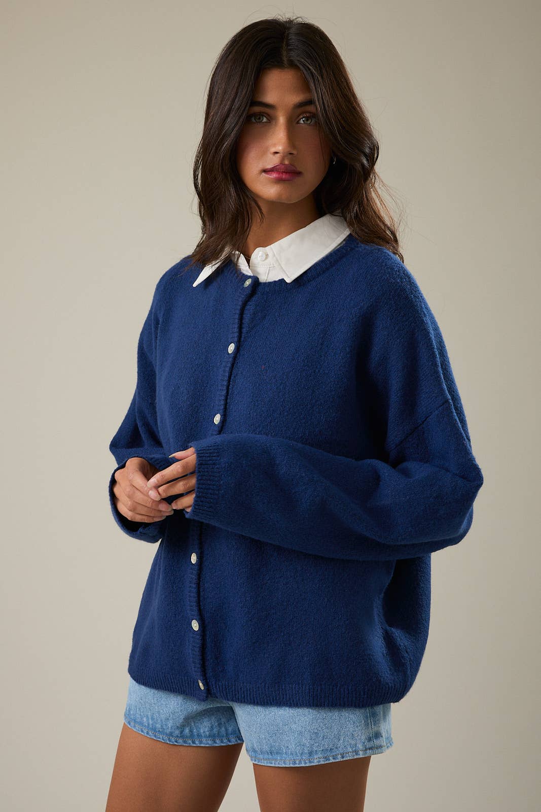 LE LIS - Wholesale Cardigan - Women's - LONG SLEEVE CREW NECK SWEATER CARDIGAN56