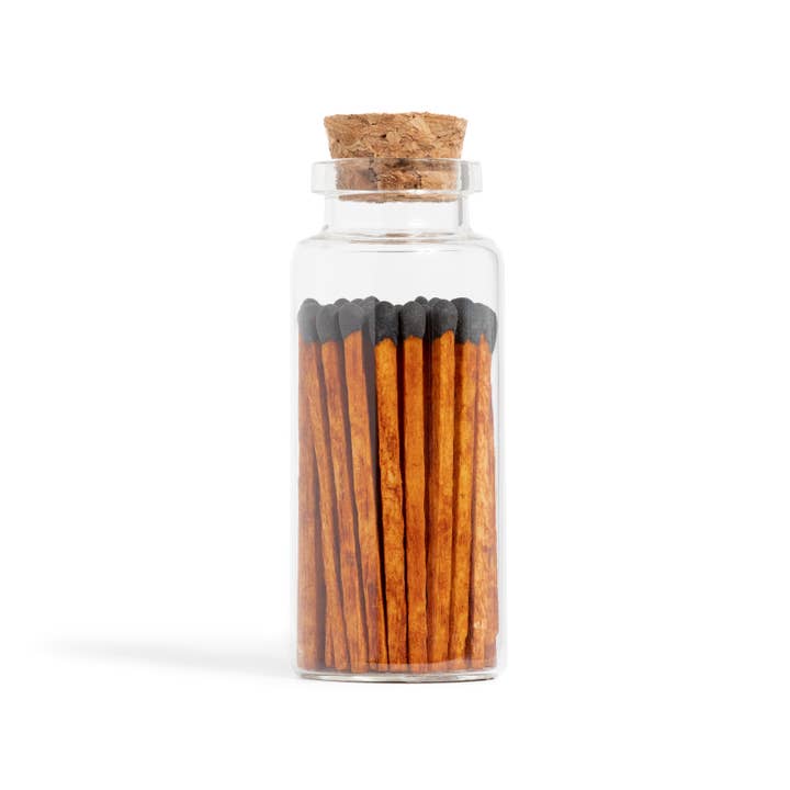 Enlighten the Occasion - Wholesale Matches - Cinnamon Black Matches in Medium Corked Vial